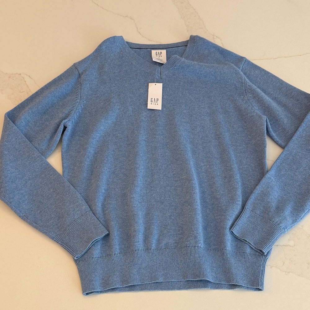 GAP Kids Light Blue V-Neck Sweater NWT